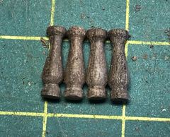 The four stanchions side by side for comparison