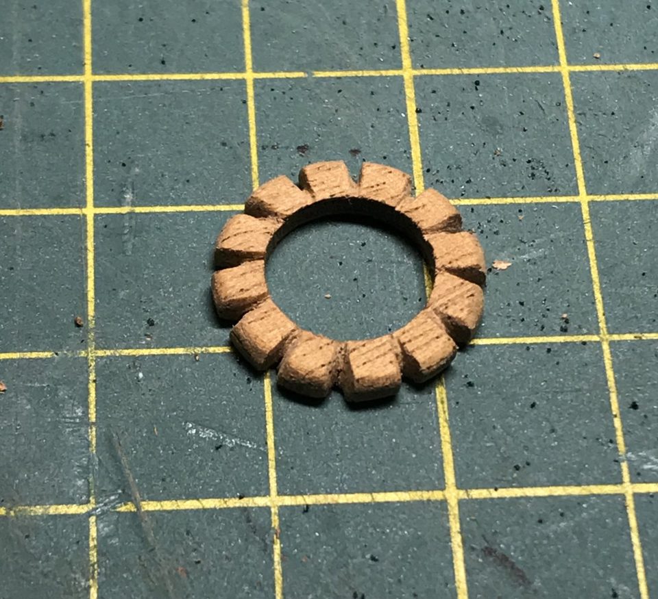 The ring from the kit, trimmed into separate wedges