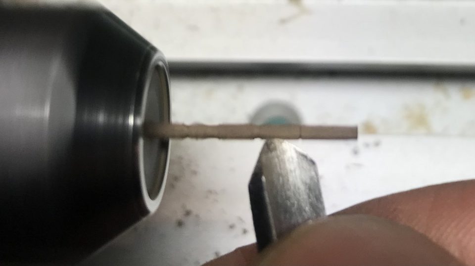 Turning down with the small turning tool