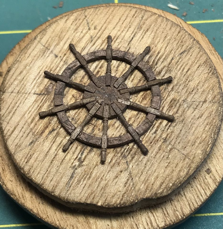 The wheel with all ten spokes, still on the faceplate