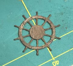 The wheel off the faceplate, after gluing the broken rim