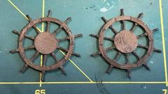 Both wheels, the side without rings: this will be the outside