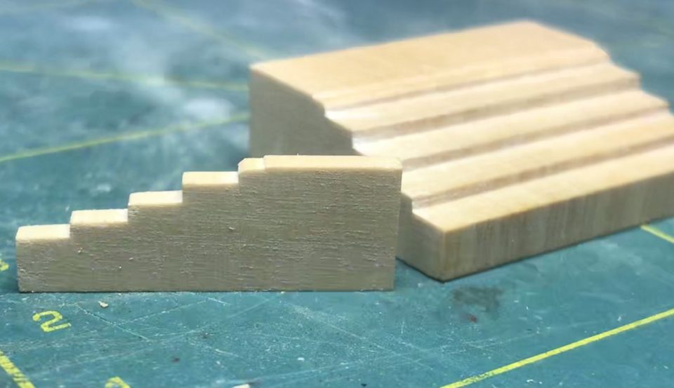 The milled block with the stepped profile
