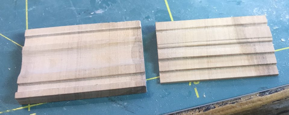 Two 2 mm strips that together form one cheek.