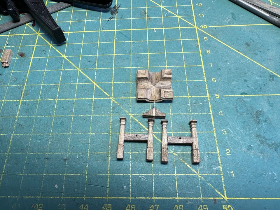All the parts together, the pillars tidied up