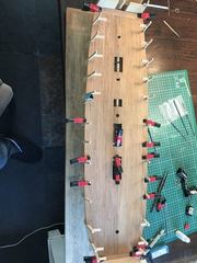 Build photo of the HMS Diana model, 2017-09-23
