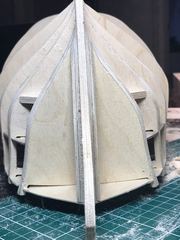 Build photo of the HMS Diana model, 2017-09-26