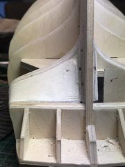 Build photo of the HMS Diana model, 2017-09-30
