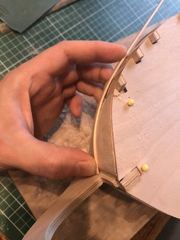 Build photo of the HMS Diana model, 2017-09-30