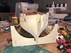 Build photo of the HMS Diana model, 2017-12-28