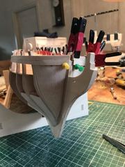 Build photo of the HMS Diana model, 2017-12-28