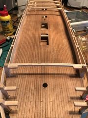 Build photo of the HMS Diana model, 2017-12-28