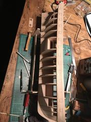 Build photo of the HMS Diana model, 2017-12-31