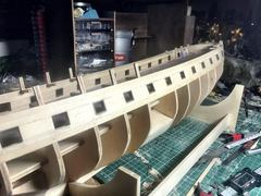 Build photo of the HMS Diana model, 2018-01-05
