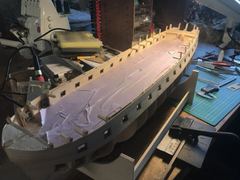 Build photo of the HMS Diana model, 2018-01-07