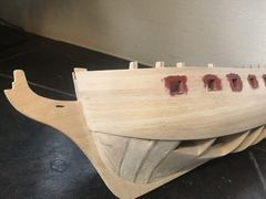 Build photo of the HMS Diana model, 2018-03-17