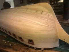 Build photo of the HMS Diana model, 2018-03-25