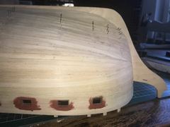 Build photo of the HMS Diana model, 2018-03-25