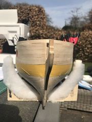 Build photo of the HMS Diana model, 2018-04-08