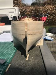 Build photo of the HMS Diana model, 2018-04-08