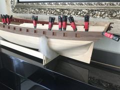 Build photo of the HMS Diana model, 2018-04-27