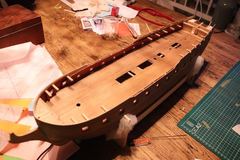 Build photo of the HMS Diana model, 2018-11-04