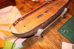 Build photo of the HMS Diana model, 2018-11-04