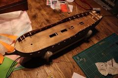 Build photo of the HMS Diana model, 2018-11-04