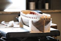 Build photo of the HMS Diana model, 2018-12-02