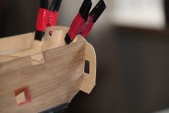 Build photo of the HMS Diana model, 2018-12-08