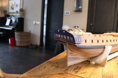 Build photo of the HMS Diana model, 2018-12-16