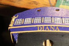 Build photo of the HMS Diana model, 2018-12-16