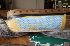 Build photo of the HMS Diana model, 2018-12-30