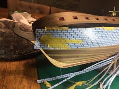 Build photo of the HMS Diana model, 2018-12-30