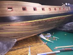 Build photo of the HMS Diana model, 2018-12-30