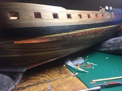 Build photo of the HMS Diana model, 2018-12-30