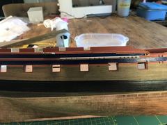 Build photo of the HMS Diana model, 2019-03-24