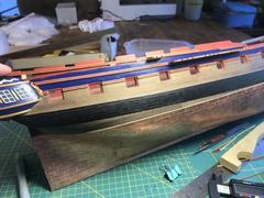 Build photo of the HMS Diana model, 2019-03-24