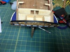 Build photo of the HMS Diana model, 2019-12-07