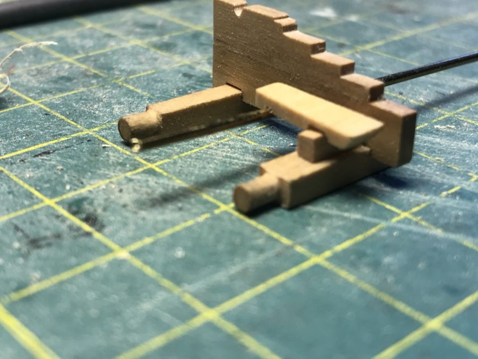 The frame dry assembled: two cheeks on the front and rear axletrees.