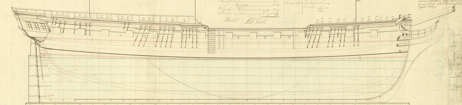 Admiralty draught of the Artois class, 1793, the class plan HMS Diana was built to